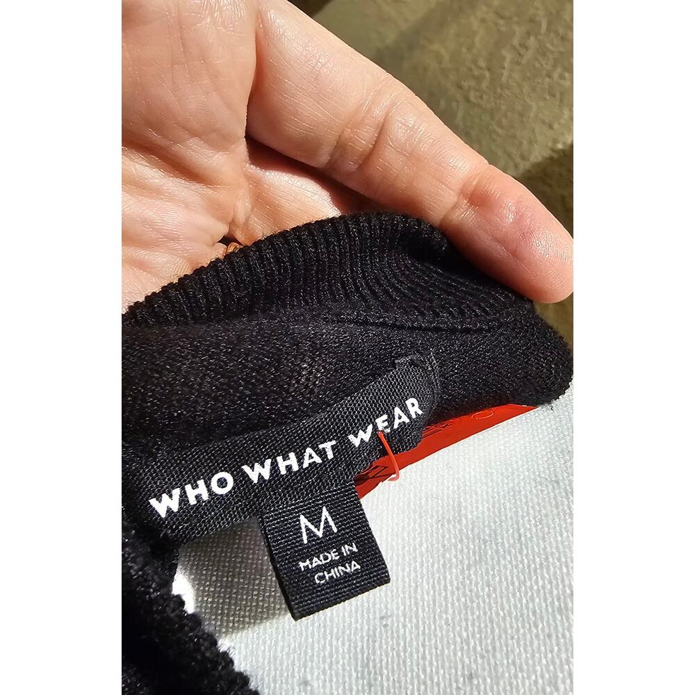 Who  What Wear M Black Sweater Cottagecore  Minimalist Romantic Vintage Retro - Picture 5 of 10